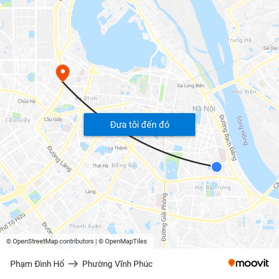 Phạm Đình Hổ to Phường Vĩnh Phúc map
