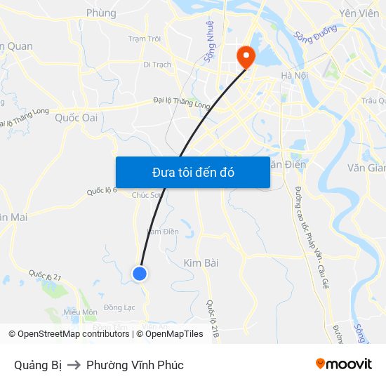 Quảng Bị to Phường Vĩnh Phúc map