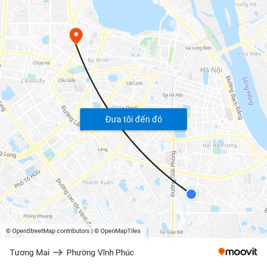 Tương Mai to Phường Vĩnh Phúc map