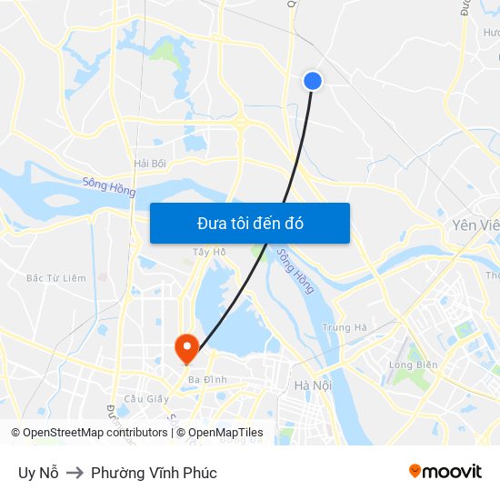 Uy Nỗ to Phường Vĩnh Phúc map
