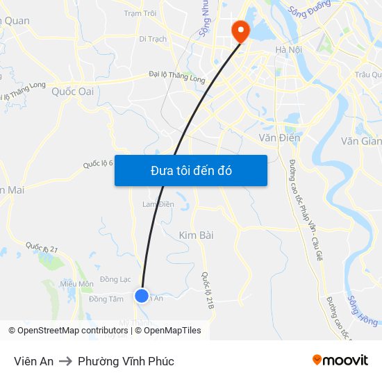 Viên An to Phường Vĩnh Phúc map