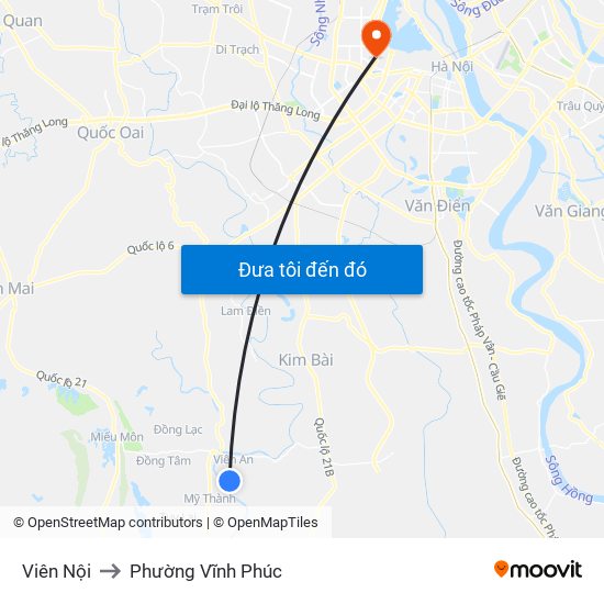 Viên Nội to Phường Vĩnh Phúc map