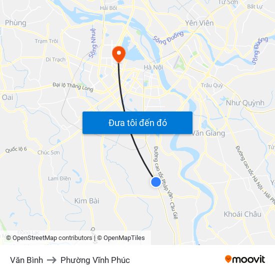 Văn Bình to Phường Vĩnh Phúc map