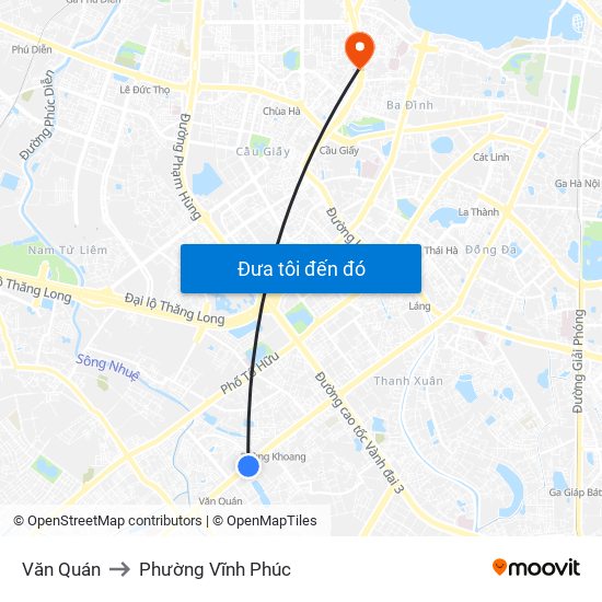 Văn Quán to Phường Vĩnh Phúc map