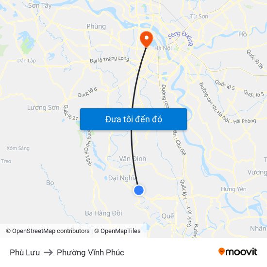 Phù Lưu to Phường Vĩnh Phúc map