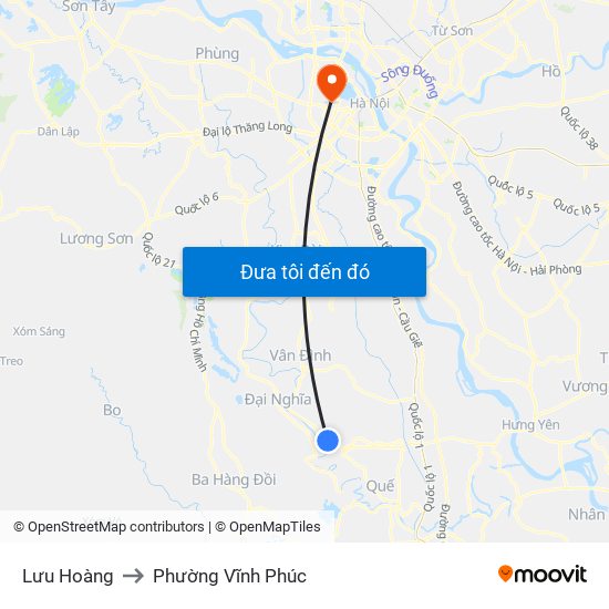 Lưu Hoàng to Phường Vĩnh Phúc map