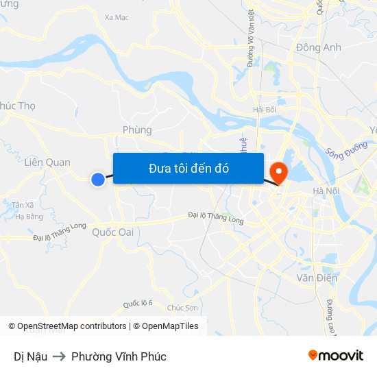 Dị Nậu to Phường Vĩnh Phúc map