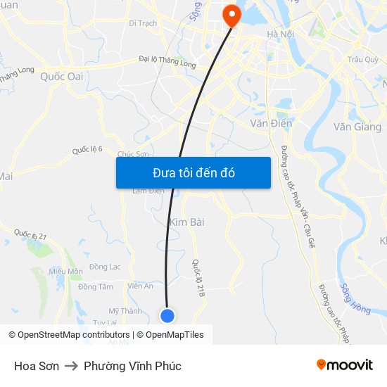 Hoa Sơn to Phường Vĩnh Phúc map