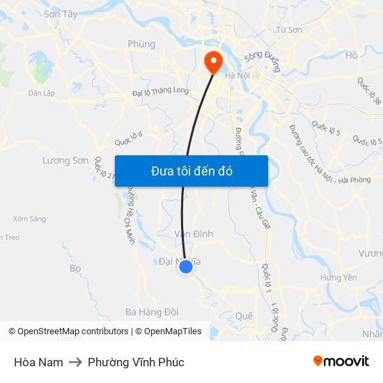 Hòa Nam to Phường Vĩnh Phúc map