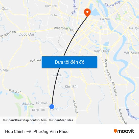 Hòa Chính to Phường Vĩnh Phúc map