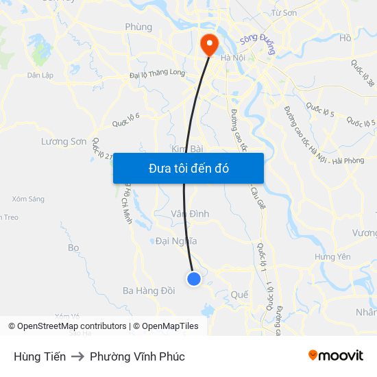 Hùng Tiến to Phường Vĩnh Phúc map