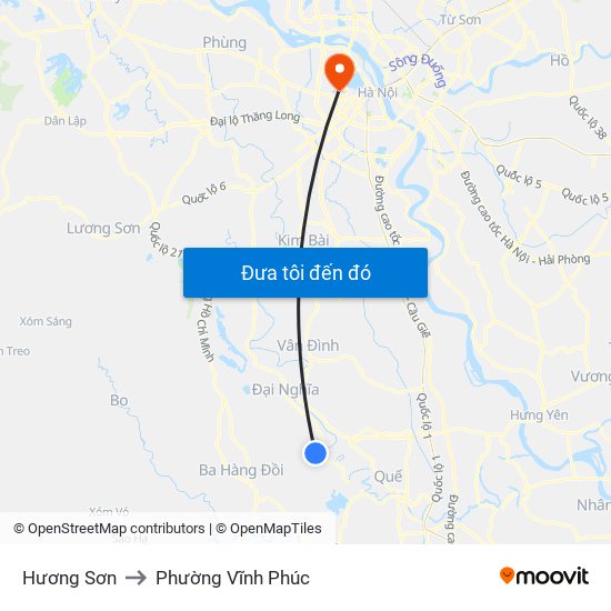 Hương Sơn to Phường Vĩnh Phúc map
