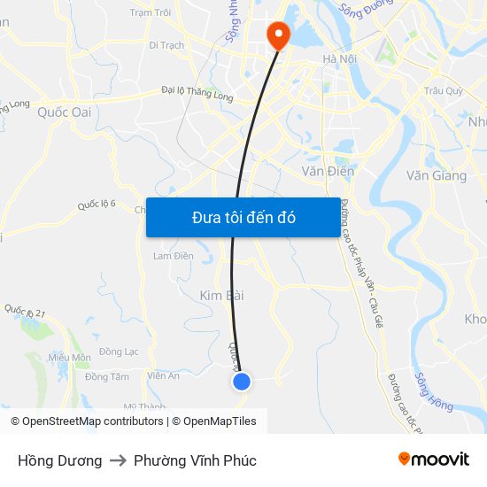 Hồng Dương to Phường Vĩnh Phúc map