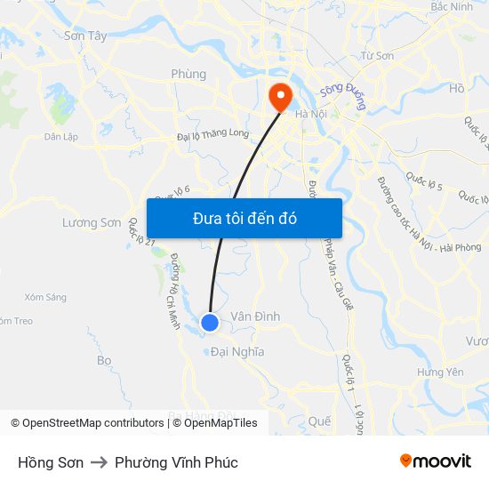 Hồng Sơn to Phường Vĩnh Phúc map