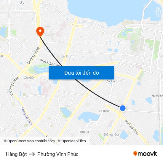 Hàng Bột to Phường Vĩnh Phúc map