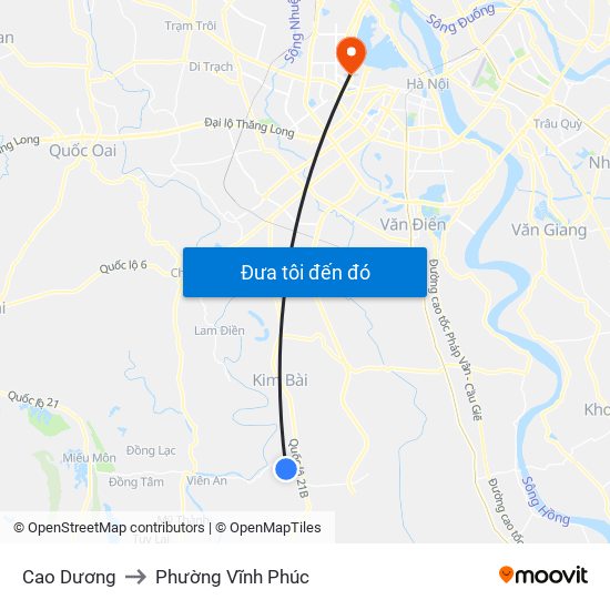 Cao Dương to Phường Vĩnh Phúc map