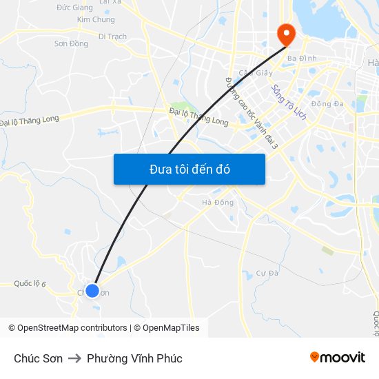 Chúc Sơn to Phường Vĩnh Phúc map