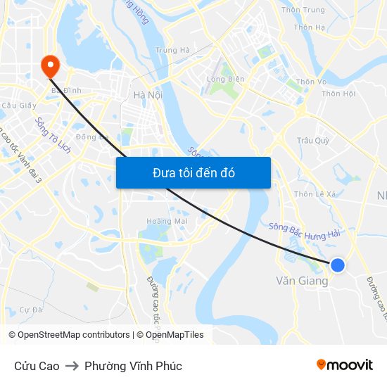 Cửu Cao to Phường Vĩnh Phúc map