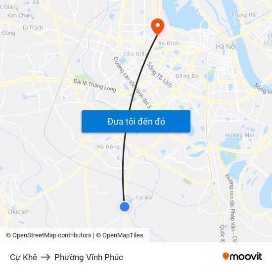 Cự Khê to Phường Vĩnh Phúc map