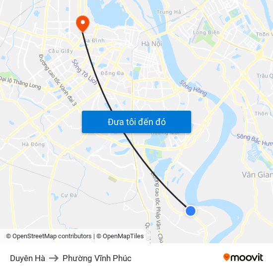 Duyên Hà to Phường Vĩnh Phúc map
