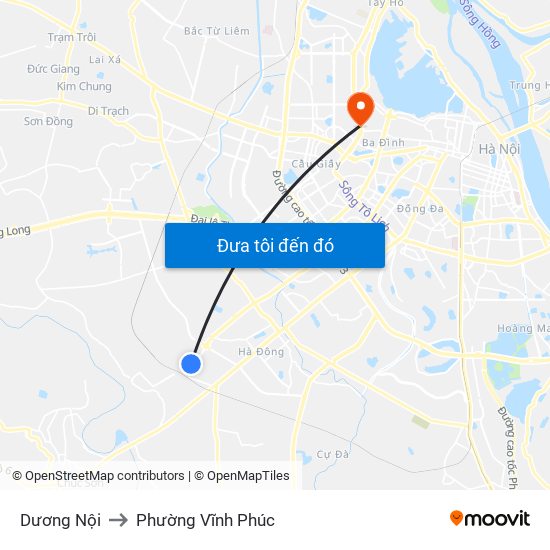 Dương Nội to Phường Vĩnh Phúc map