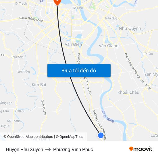 Huyện Phú Xuyên to Phường Vĩnh Phúc map