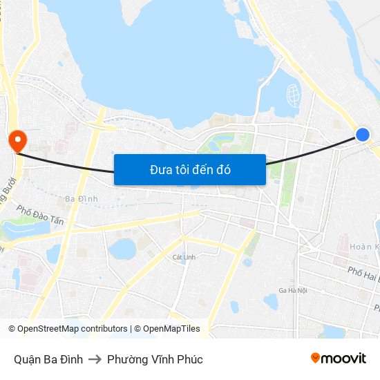Quận Ba Đình to Phường Vĩnh Phúc map