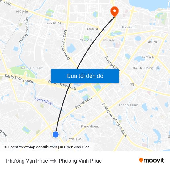 Phường Vạn Phúc to Phường Vĩnh Phúc map