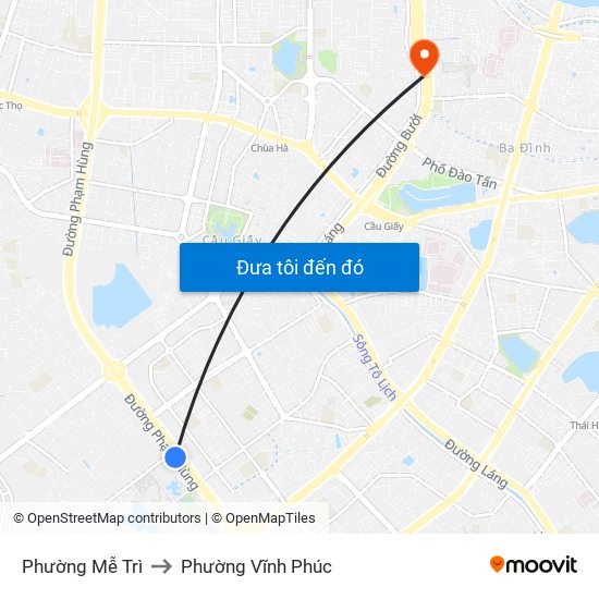 Phường Mễ Trì to Phường Vĩnh Phúc map