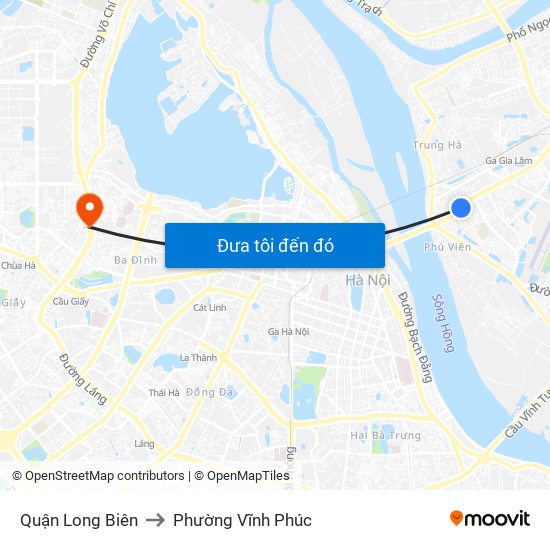 Quận Long Biên to Phường Vĩnh Phúc map