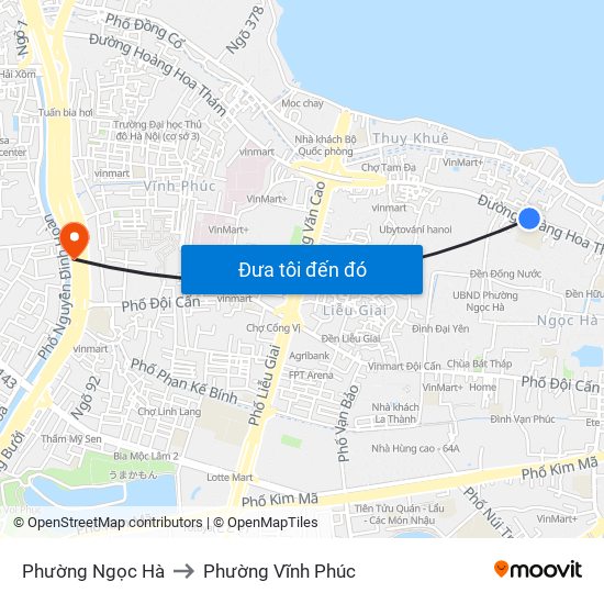 Phường Ngọc Hà to Phường Vĩnh Phúc map