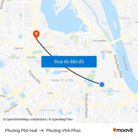 Phường Phố Huế to Phường Vĩnh Phúc map