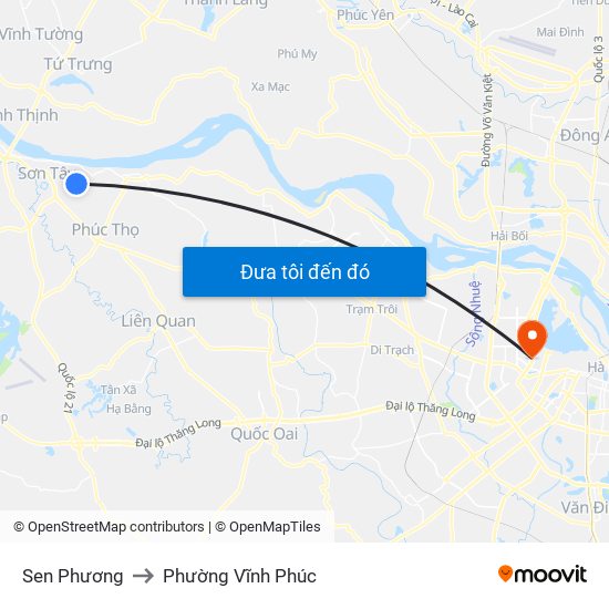 Sen Phương to Phường Vĩnh Phúc map