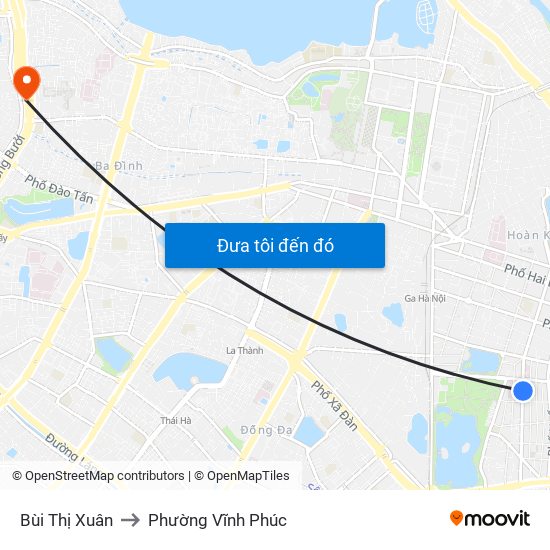 Bùi Thị Xuân to Phường Vĩnh Phúc map