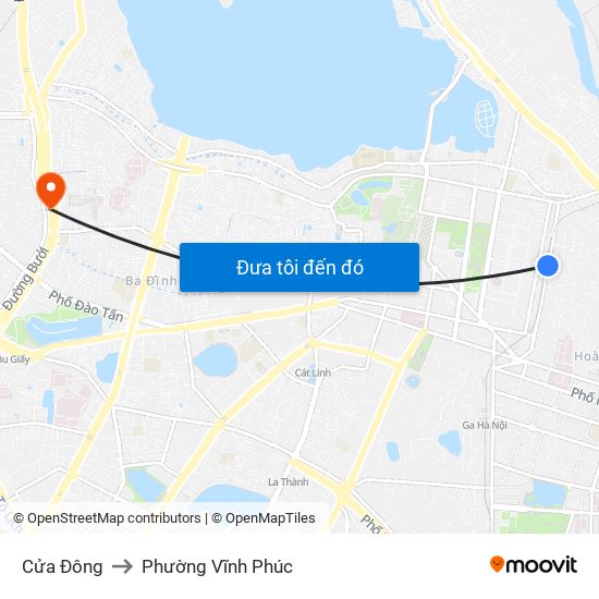 Cửa Đông to Phường Vĩnh Phúc map