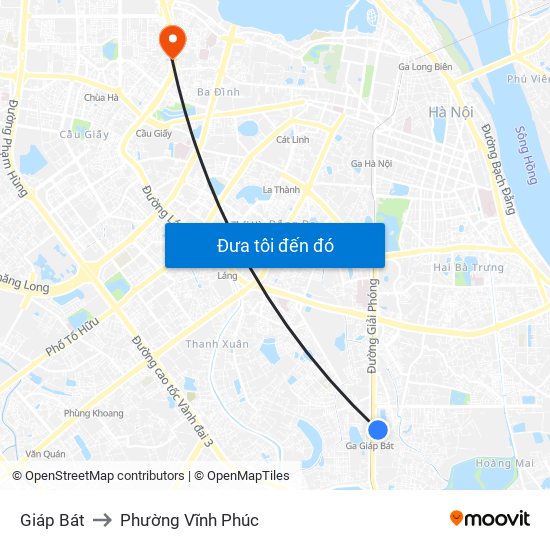 Giáp Bát to Phường Vĩnh Phúc map