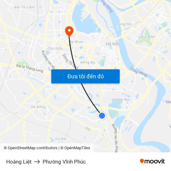 Hoàng Liệt to Phường Vĩnh Phúc map