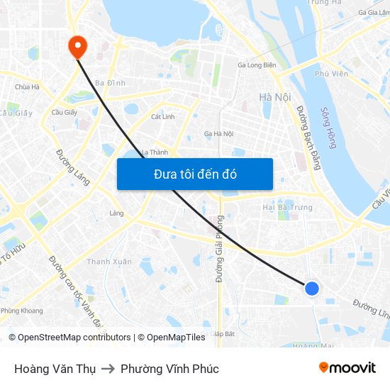 Hoàng Văn Thụ to Phường Vĩnh Phúc map