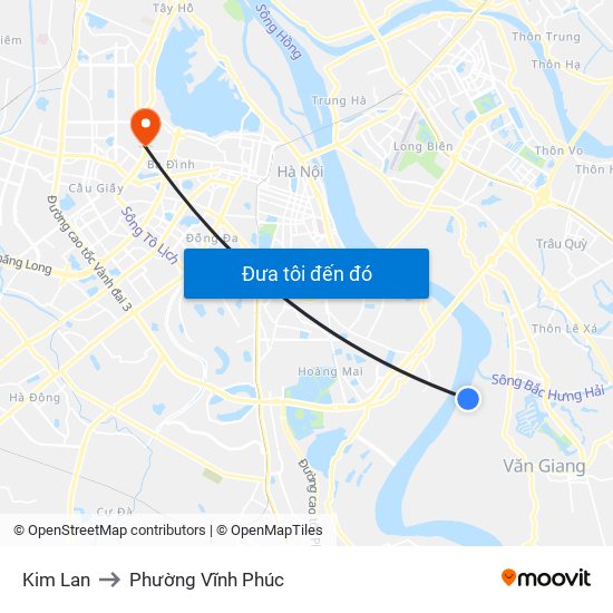 Kim Lan to Phường Vĩnh Phúc map