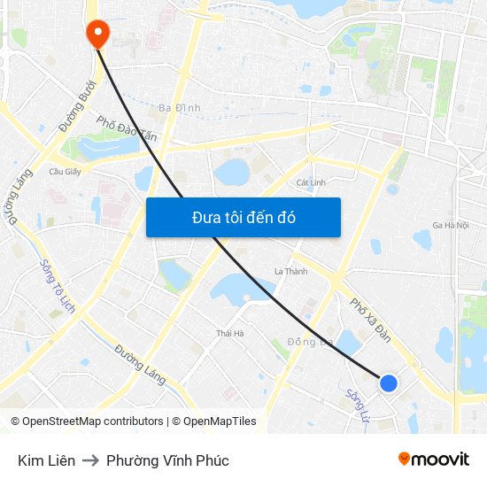 Kim Liên to Phường Vĩnh Phúc map