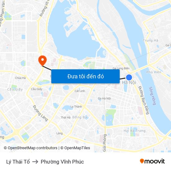 Lý Thái Tổ to Phường Vĩnh Phúc map