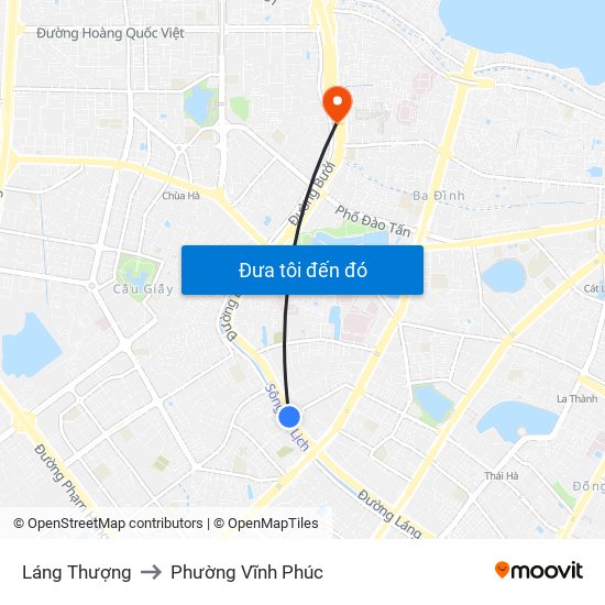 Láng Thượng to Phường Vĩnh Phúc map