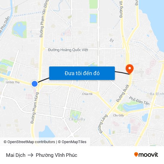 Mai Dịch to Phường Vĩnh Phúc map