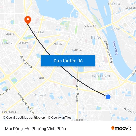 Mai Động to Phường Vĩnh Phúc map