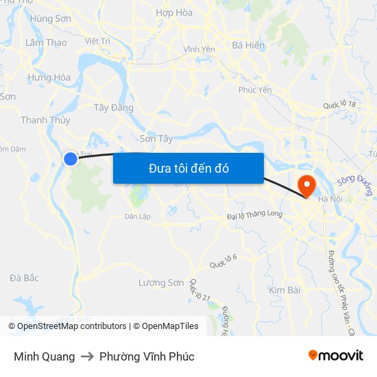 Minh Quang to Phường Vĩnh Phúc map