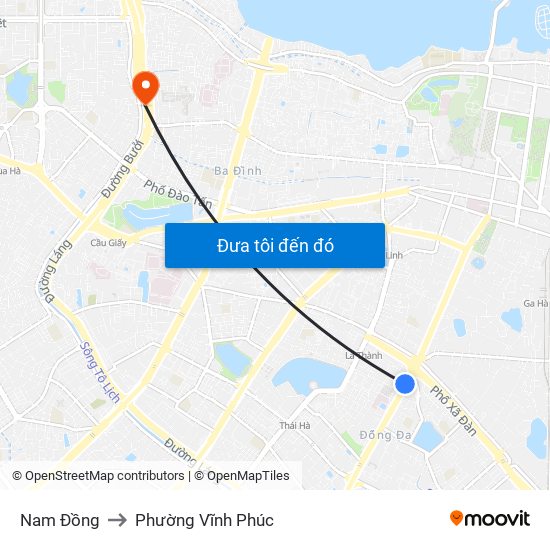 Nam Đồng to Phường Vĩnh Phúc map