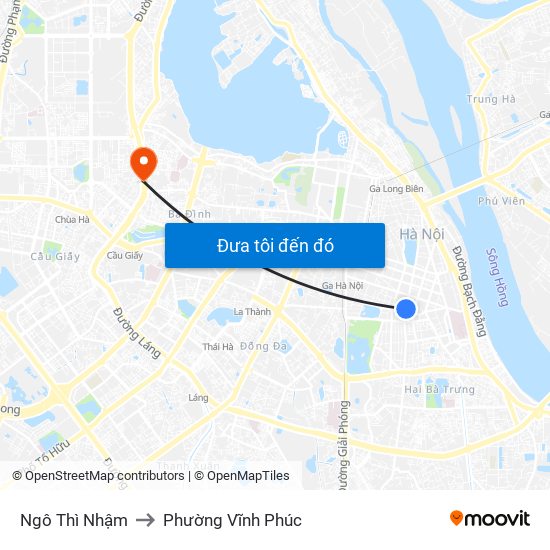 Ngô Thì Nhậm to Phường Vĩnh Phúc map