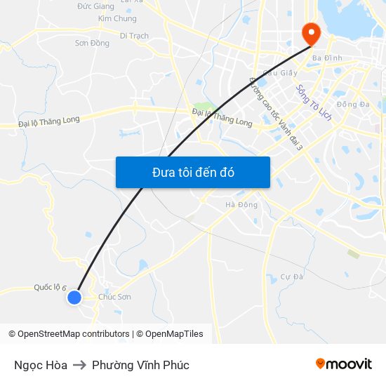 Ngọc Hòa to Phường Vĩnh Phúc map