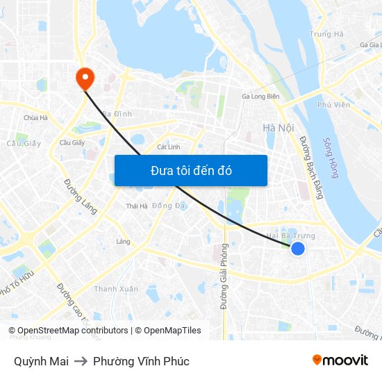 Quỳnh Mai to Phường Vĩnh Phúc map