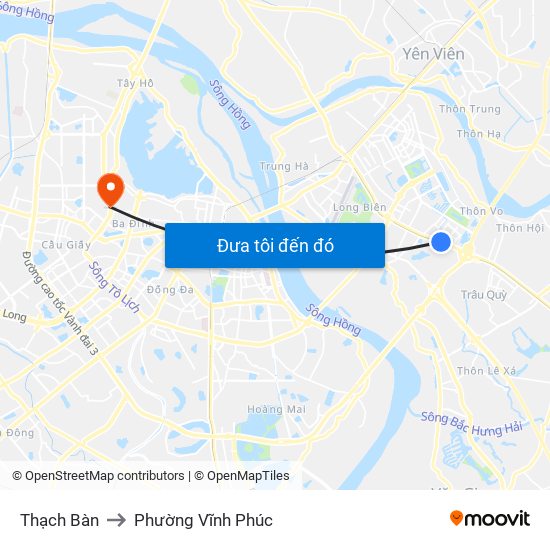 Thạch Bàn to Phường Vĩnh Phúc map